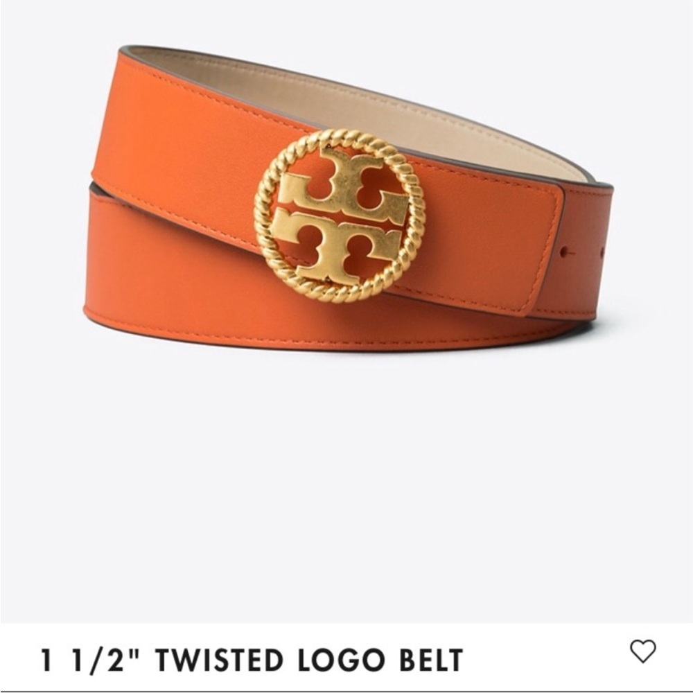 NWT Tory Burch Orange Belt with Gold Logo